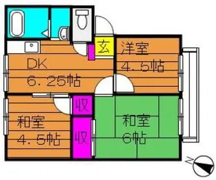 ガーデン三宅ハイツ B【2階】の間取り