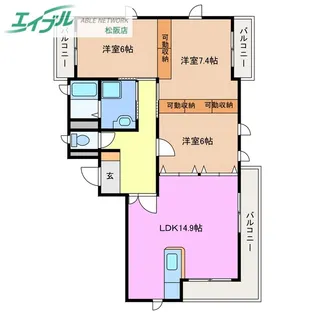 M’sコルテ【1階】の間取り