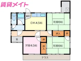三重県松阪市駅部田町【一戸建】の間取り