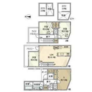 神奈川県川崎市中原区井田1【一戸建】の間取り