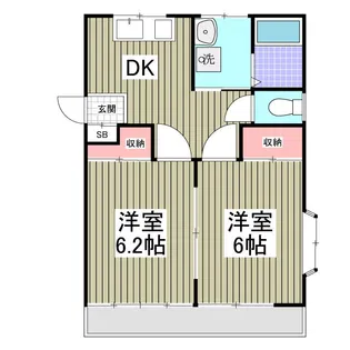 ソレアードコートB【1階】の間取り