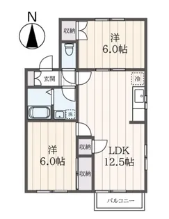 カサベルデA・B【2階】の間取り