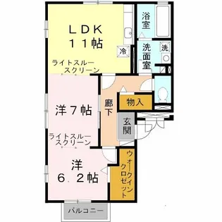 パルクソレイユ I【1階】の間取り