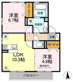 花笑み荘 B棟【2階】の間取り