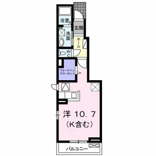 クロスハーバーI【1階】の間取り