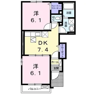 クリスタルコート C【1階】の間取り