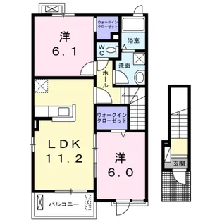 茨城県筑西市門井【アパート】の間取り