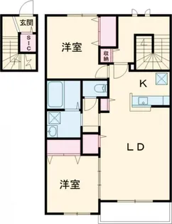 NOVガーデンハウス谷田部 F棟【2階】の間取り