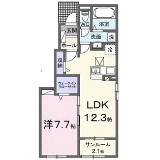ヒカルサ柏崎サウスI【1階】の間取り