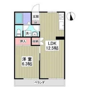 ビューハイツ講堂【1階】の間取り