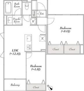 ルミークアン桜新町【1階】の間取り