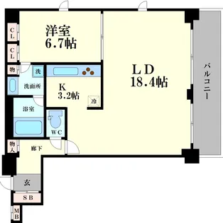 1LDKの間取り画像