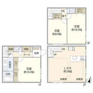 東京都世田谷区野毛1【一戸建】の間取り