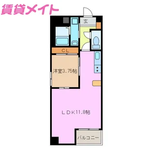 S-FORT鈴鹿【3階】の間取り