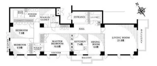 ティアラ島津山【4階】の間取り