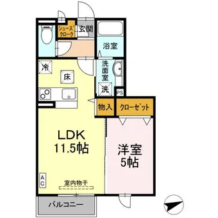 ウエストバード【1階】の間取り