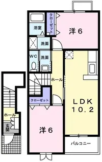 シェーン・ヴァルトB【2階】の間取り