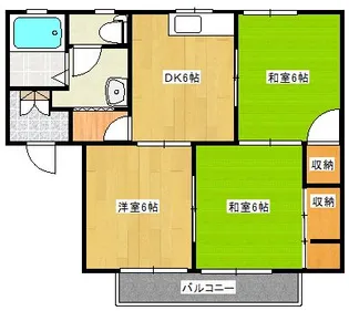 レーベンパレス御領【2階】の間取り