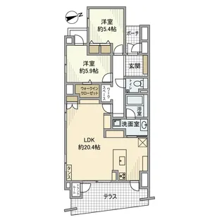 プラウド市川大門通り【1階】の間取り