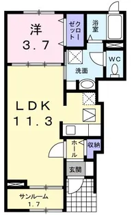 アルコイーリス A【1階】の間取り
