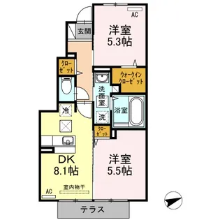 サンセールセゾン【1階】の間取り