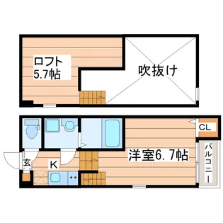 ハーモニーテラス梅田町【2階】の間取り