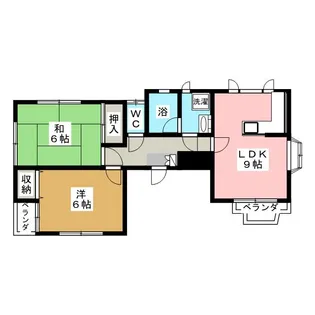 向坂タウンハイツB棟【1階】の間取り