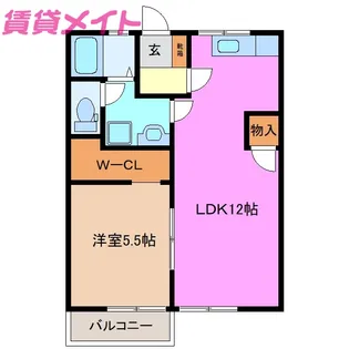 メープルマツモト【1階】の間取り