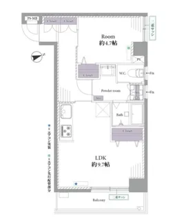 ライオンズマンション飯田橋【4階】の間取り