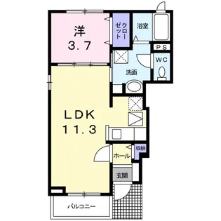 トゥインクル城南 A【1階】の間取り