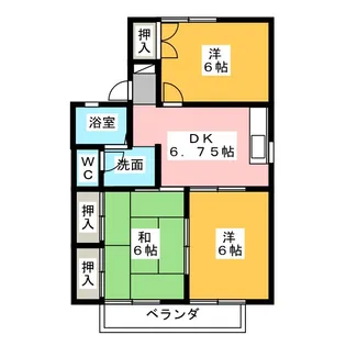 グリーンゲイブルズE【2階】の間取り