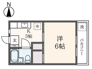 キャスル代田B棟【2階】の間取り