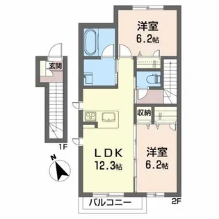 シャーメゾン大沢川原【2階】の間取り