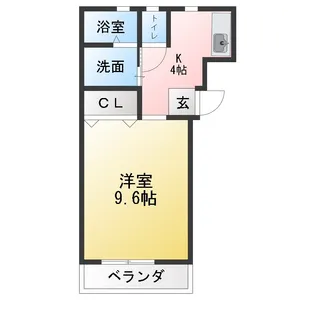 マンション亀山II【1階】の間取り