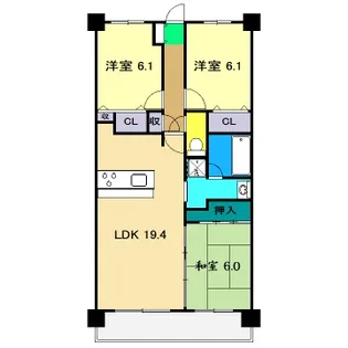 アルファステイツ吉田公園【6階】の間取り