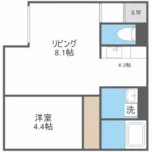 fleur恵庭【1階】の間取り