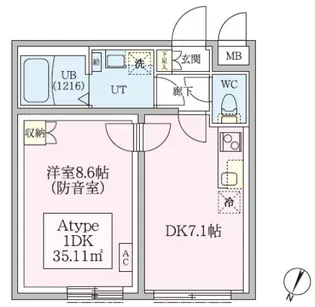 防音マンション スカイラシクラス田園調布本町【1階】の間取り