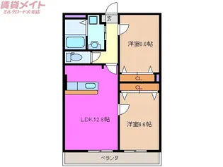 マーレ荘菰野【1階】の間取り