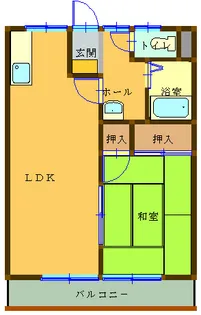 ハイツウィステリア2号棟【1階】の間取り