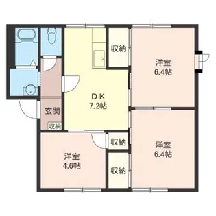 サンハイツフジII【1階】の間取り