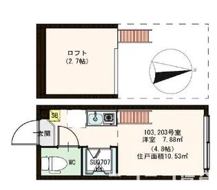 ハーモニーテラス下高井戸【1階】の間取り