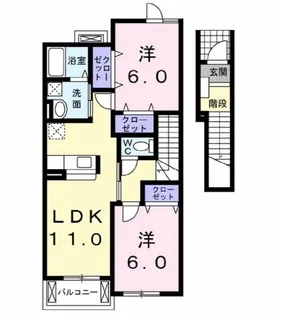 ツイン タウン 白石坂 II【2階】の間取り