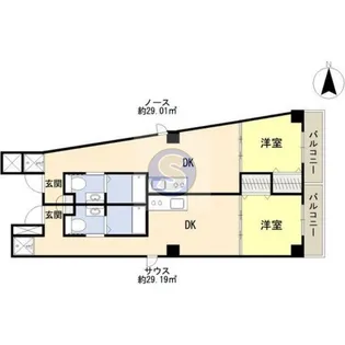 アパートメント谷町【5階】の間取り