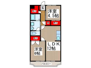 リバーサイドハイツ【2階】の間取り