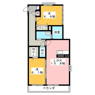 ボヌール楽田駅東【2階】の間取り