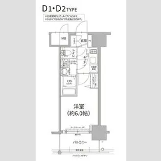 エスリード難波ザ・プレミア【6階】の間取り