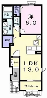 ジェルメSAKAISOUTH【1階】の間取り