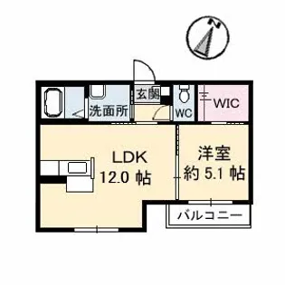 ラ・パルテール大福 III【1階】の間取り