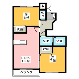 メゾンアンジュD【1階】の間取り