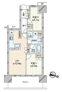 パークホームズ千葉【3階】の間取り